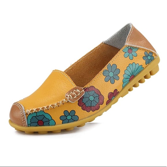 Shoes - Women’s Comfortable Leather “Remote Control” Floral Driving Shoes European 41